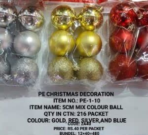 PE-1-10 5CM MIX COLOUR BALL 12X40