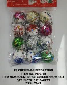 PE-2-55 3CM 12Pcs colour Snow ball 12x24