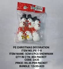 PE-7-8 5CM 6Pcs Snowman 12x35