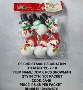 PE-7-10 7CM 6Pcs Cake Snowman 12x48