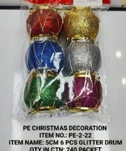 PE-2-22 5CM 6Pcs Glitter Drum 12x36
