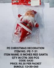 PE-7-31 8 inches Red Santa 12x30