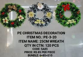 PE-3-20 25CM Wreath 6x85