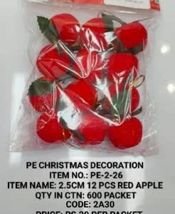 PE-2-26 2.5CM 12Pcs Red Apple 12x30