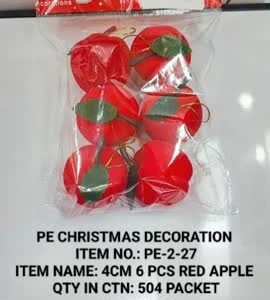 PE-2-27 4CM 6Pcs Red Apple 12x24