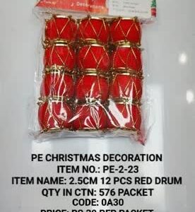 PE-2-23 2.5CM 12Pcs Red Drum 12x30