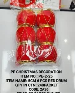 PE-2-24 4CM 6Pcs Red Drum 12x25