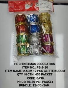 PE-2-20 2.5CM 12Pcs Glitter Drum 12x30