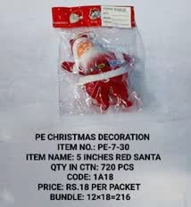 PE-7-30 5 inches Red Santa 12x18