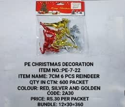 PE-7-22 7CM 6Pcs Reindeer 12x30
