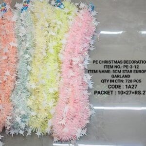 PE-3-12 5Cm Star European Garland 10x27
