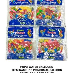 Water Balloons:15 Pc Normal Balloon (RS.1.4×100 POUCH)