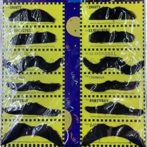 Mask & Wig : 12 PC Moustache 15x12 Patta