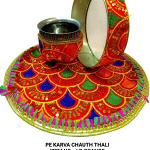 KARVA CHAUTH THALI :LD ORANGE